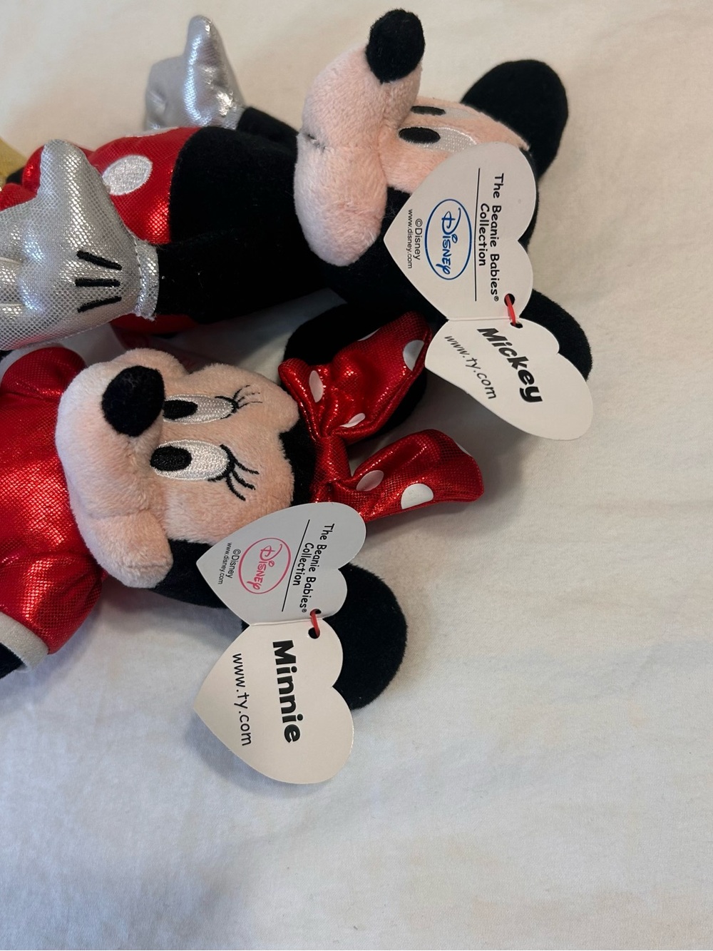 TY Beanie Baby Collection 8" Disney Sparkle Minnie Mouse And Mickey Mouse 2015 - Picture 10 of 11